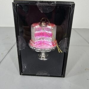 Pink, White and Silver Cake Ornament Birthday, Bride, Sweet 16
